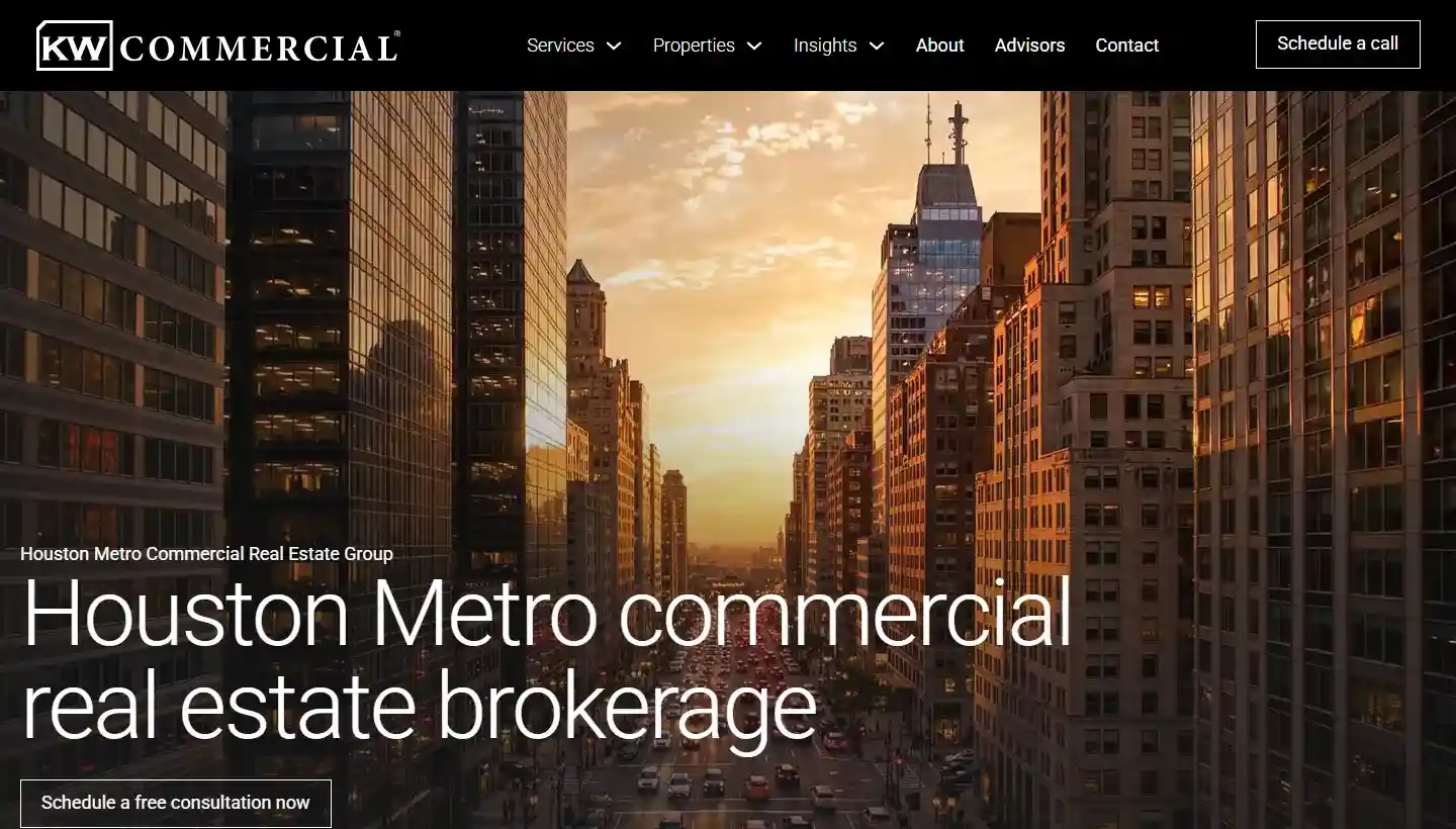 A KW Commercial advisor website built on UpliftCRE: Houston Metro Commercial Real Estate Group home page